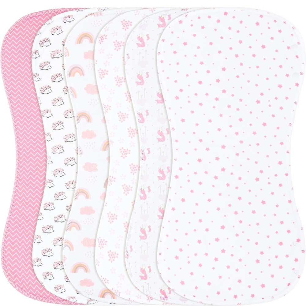 6 Pack Baby Burp Cloth Bibs Set Large Super Absorbent Soft Cotton Burping Cloths